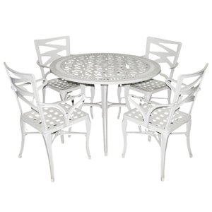 Conjunto de Mesa com 4 Cadeiras Modelo Liz Branco