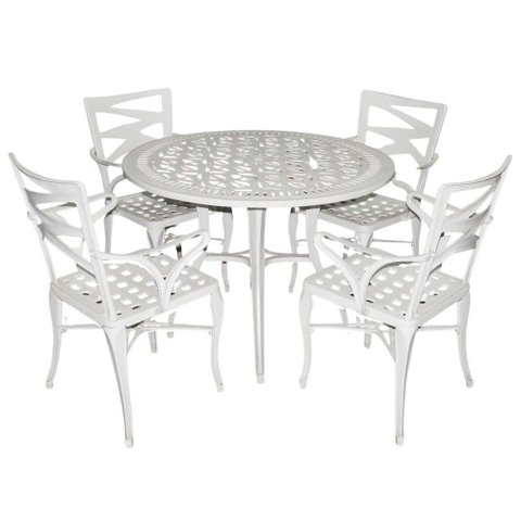 Conjunto de Mesa com 4 Cadeiras Modelo Liz Branco