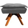 Kit 2 Puff's Decorativos Base Giratória em Madeira Charger Suede Grafite - Gran Belo - 8