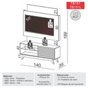 Ver imagem 3 de Kit Painel Rack Para Sala Com Suporte Tv 55'' 100% Mdf