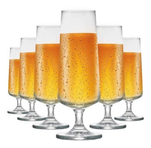 Jogo De Taças De Cerveja Leed Cristal 365ml 6 Peças - 1