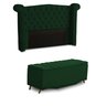 KIT + Cabeceira Com Recamier Baú Dunas Princesa em captonê 1,95 Casal Cama Box Verde escuro Veludo D - 1