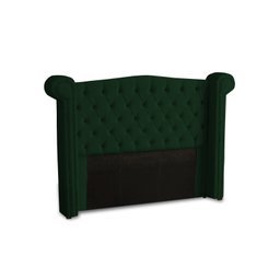 KIT + Cabeceira Com Recamier Baú Dunas Princesa em captonê 1,95 Casal Cama Box Verde escuro Veludo D - 2
