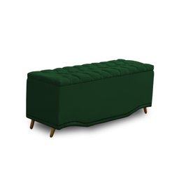 KIT + Cabeceira Com Recamier Baú Dunas Princesa em captonê 1,95 Casal Cama Box Verde escuro Veludo D - 3