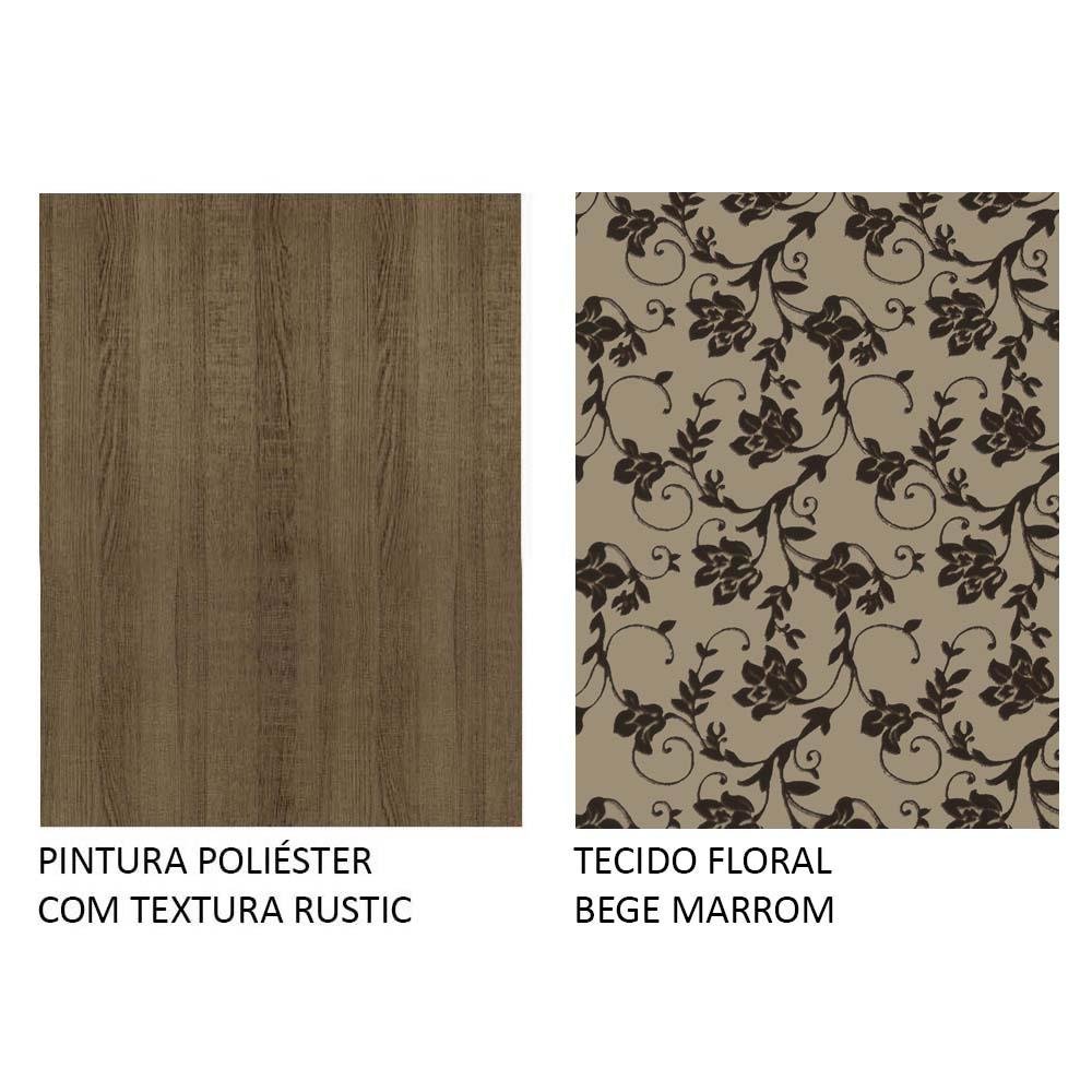Conjunto Sala de Jantar Madesa Luana Mesa Tampo de Madeira com 4 Cadeiras - Rustic/bege Marrom - 9