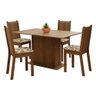 Conjunto Sala de Jantar Madesa Luana Mesa Tampo de Madeira com 4 Cadeiras - Rustic/bege Marrom - 3