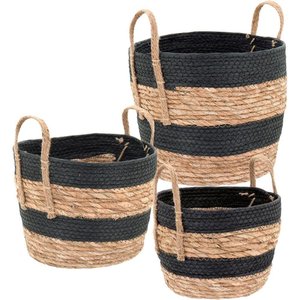 Zagora Cesta Fibra Preto 3pç