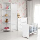 Ver imagem 1 de Conjunto de Quarto Infantil Doce Sonho 2 Portas 4 Gavetas MDP Branco Qmovi