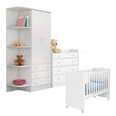 Ver imagem 3 de Conjunto de Quarto Infantil Doce Sonho 2 Portas 4 Gavetas MDP Branco Qmovi