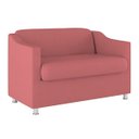 Ver imagem 1 de Sofá Namoradeira Sala de Espera Suede – Balaqui Decor Cor:Rosa