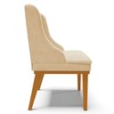 Ver imagem 6 de Kit 4 Cadeiras Estofadas para Sala de Jantar Base Fixa de Madeira Castanho Lia Suede Bege - Ibiza