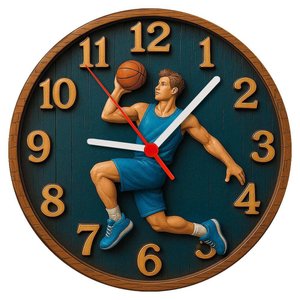 Relógio de Parede - Basquete -efeito 3d -25x25x2cm