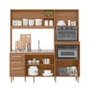 Ver imagem 4 de Cozinha Compacta Piatã 7 Portas 3 Gavetas sem Tampo Ipê/ipê/ripado Ipê - Nicioli