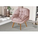 Ver imagem 2 de Poltrona Linho Luxo/conforto Premium Pés Palito Madeira:rose Linho