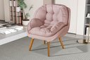 Ver imagem 2 de Poltrona Linho Luxo/conforto Premium Pés Palito Madeira:rose Linho