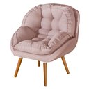 Ver imagem 1 de Poltrona Linho Luxo/conforto Premium Pés Palito Madeira:rose Linho