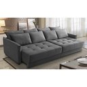 Ver imagem 1 de Sofá sem Caixa Retrátil Reclinável 2,10m Carol Veludo Cinza Adonai Estofados