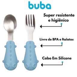 Kit Talheres Cabo em Silicone Buba Ref:15819 6 Meses + - 2