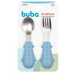 Kit Talheres Cabo em Silicone Buba Ref:15819 6 Meses + - 1