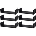 Ver imagem 2 de Kit 6 Prateleiras U 40 X 15cm Preta Suporte Invisível