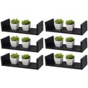 Ver imagem 1 de Kit 6 Prateleiras U 40 X 15cm Preta Suporte Invisível