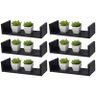 Kit 6 Prateleiras U 40 X 15cm Preta Suporte Invisível - 1