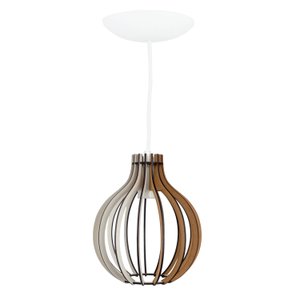 Luminária Bali E27 Mdf Branco Desmontada Luz Quarto Bar
