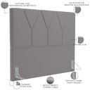 Ver imagem 5 de Cabeceira Cama Box Casal Queen 160 Cm Aurora Corano Cinza