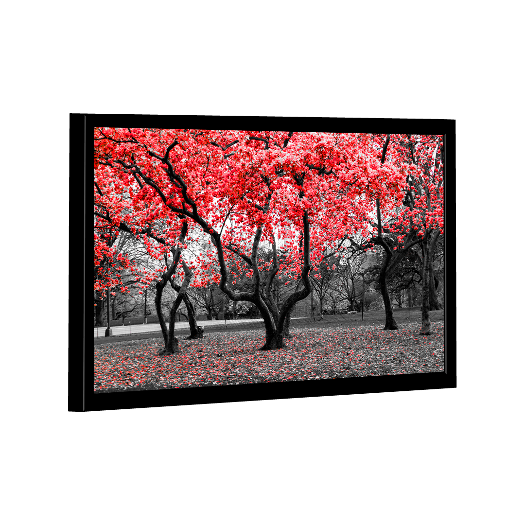 Quadro Árvores Branco e Vermelho