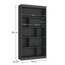 Ver imagem 3 de Estante para Quarto Artemis Espresso Móveis Cinza/Grafite