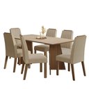 Ver imagem 2 de Conjunto Sala de Jantar Tampo de Madeira 6 Cadeiras Rustic/crema/imperial York Madesa