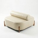 Ver imagem 2 de Poltrona Ilha Recepção Corino Modena Bege | Design Sofisticado Loja Consultório - Montanari's Decor