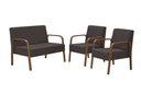 Ver imagem 1 de Conjunto Jade 2 Poltronas de 1 Lugar e 1 Poltrona de 2 Lugares Braço Madeira Dsalla Suede Marrom