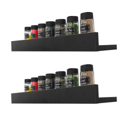 Kit 2 Prateleiras Porta Temperos 50 x 10cm Preto - 2