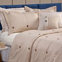 Ver imagem 2 de Cobre Leito Casal Queen 7 peças Botão Colcha de Casal Avelã