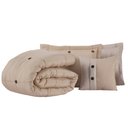 Ver imagem 1 de Cobre Leito Casal Queen 7 peças Botão Colcha de Casal Avelã