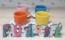 Ver imagem 5 de Jogo 4 xícaras de Café e Chá com pires - 200 ml Empilháveis - Porcelana Colorida