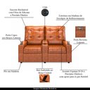 Ver imagem 7 de Poltrona Reclinável para Cinema Parma 2 Lugares Baú Usb Pu Caramelo Brilho Fh1 - D'rossi