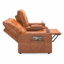 Ver imagem 4 de Poltrona Reclinável para Cinema Parma 2 Lugares Baú Usb Pu Caramelo Brilho Fh1 - D'rossi