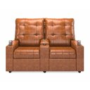 Ver imagem 1 de Poltrona Reclinável para Cinema Parma 2 Lugares Baú Usb Pu Caramelo Brilho Fh1 - D'rossi