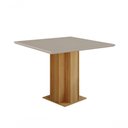 Ver imagem 1 de Conjunto Sala de Jantar Sophia 95x95 Tampo Mdf/vidro 4 Cadeiras Maia Cimol Nature/offwhite/gengibre