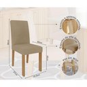 Ver imagem 2 de Conjunto Sala de Jantar Sophia 95x95 Tampo Mdf/vidro 4 Cadeiras Maia Cimol Nature/offwhite/gengibre