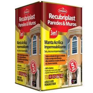 Tinta Imperemeab. Para Paredes E Muros, Recubriplast 18 Lt: Vermelho Vibrante