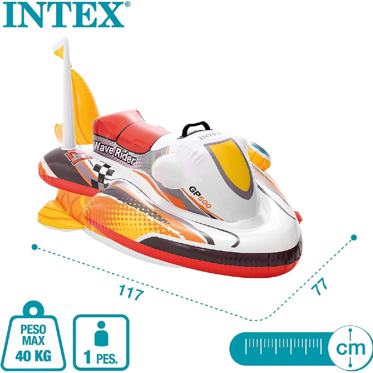 Jet Ski Inflável Infantil 40kg Intex 1,17m + Bomba Elétrica Voltagem:110v - 2