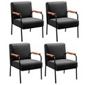 Ver imagem 1 de Kit 04 Poltronas Decorativas Jade para Sala de Estar, Recepção - Veludo Preto