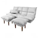 Ver imagem 6 de Sofá Cama Andorra com Banqueta Corano 3 Lugares Reclinável Império Branco 036
