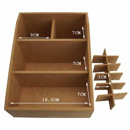 Caixa Mdf Organizadora de Maquiagem Aberta com 15 Divisões Tam:24x18x11,5cm Cod:banh038 - 5