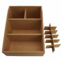 Ver imagem 3 de Caixa Mdf Organizadora de Maquiagem Aberta com 15 Divisões Tam:24x18x11,5cm Cod:banh038