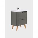 Ver imagem 7 de Gabinete para Banheiro com Cuba e Armario 60cm Retro Mdf Verde Milano - On Móveis