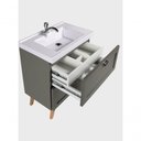 Ver mais imagens de Gabinete para Banheiro com Cuba e Armario 60cm Retro Mdf Verde Milano - On Móveis